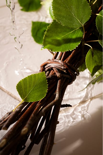 There is a sauna whisk in the picture.