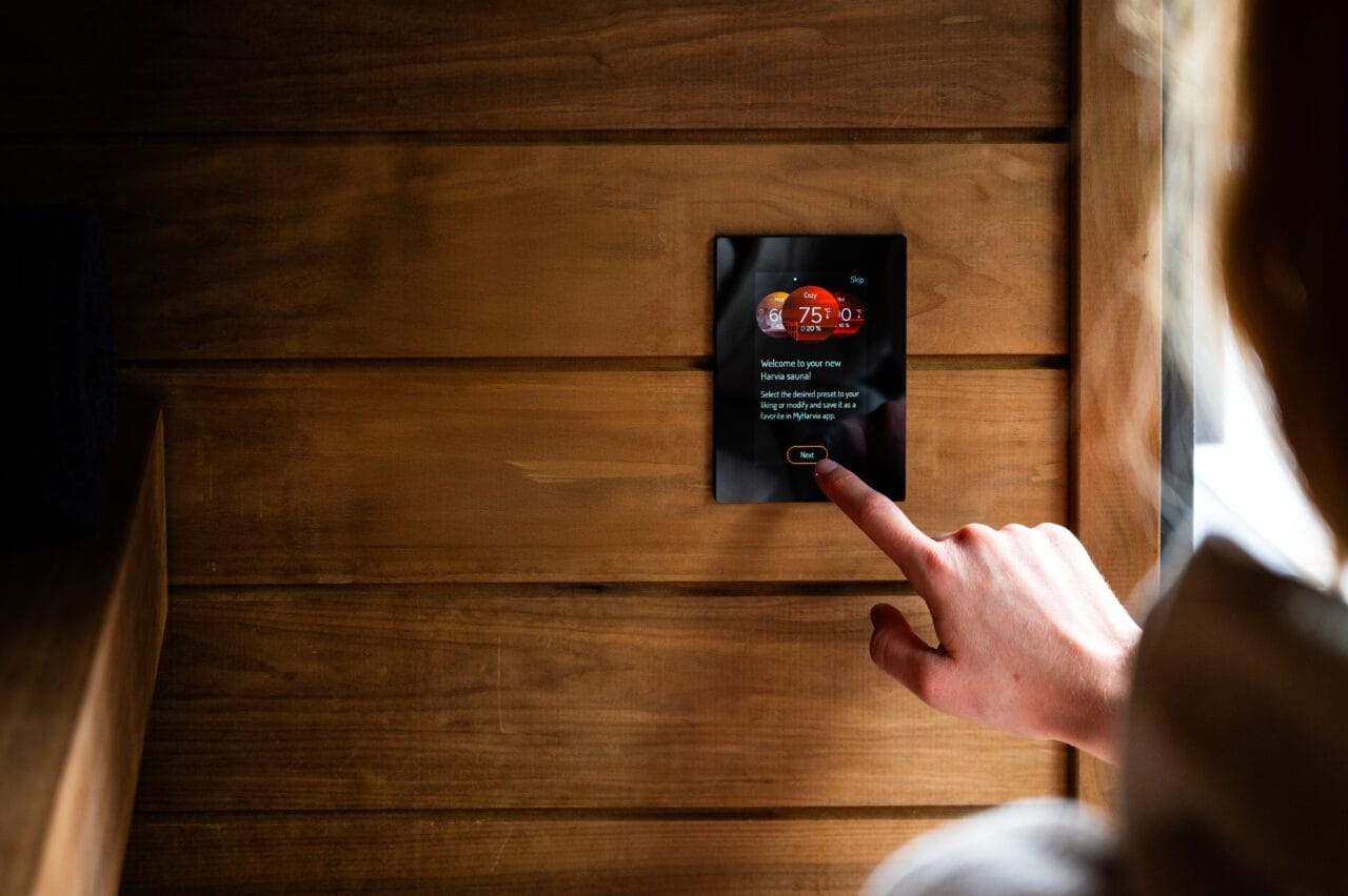 Fenix control panel on sauna wall